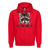 Red sweet but will throw hands Zipper Hoodie - MaliasSmallBusiness