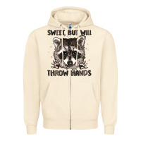 Sandshell sweet but will throw hands Zipper Hoodie - MaliasSmallBusiness