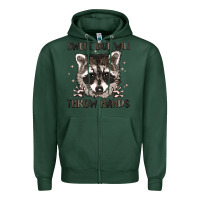 Sports Green sweet but will throw hands Zipper Hoodie - MaliasSmallBusiness