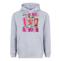 Heather Grey dear santa just bring coffee Heavyweight Hoodie - MaliasSmallBusiness