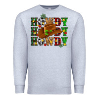 Heather Grey Howdy Howdy Howdy christmas Premium Sweatshirt - MaliasSmallBusiness