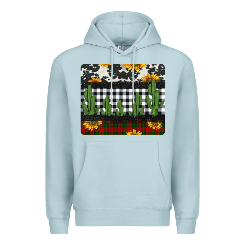 Cowhide Cacti Sunflowers Christmas Mousepad Premium Hoodie by Jasminsmagicworld | Teevron