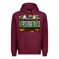 Burgundy cowhide cacti sunflowers christmas mousepad Premium Hoodie - Jasminsmagicworld