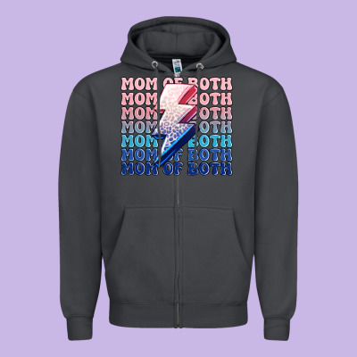 Mom Of Both Boy And Girl Zipper Hoodie Designed By Maliassmallbusiness