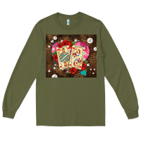 Army Green playing cards and pearls Long Sleeve Tee - AdoDesignShop