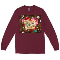 Burgundy playing cards and pearls Long Sleeve Tee - AdoDesignShop