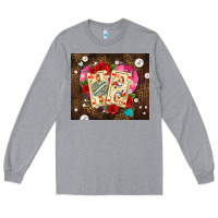 Heather Grey playing cards and pearls Long Sleeve Tee - AdoDesignShop