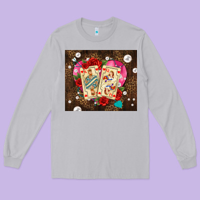 Playing Cards And Pearls Long Sleeve Tee Designed By Adodesignshop
