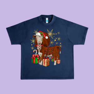 Christmas Hereford Urban Heavy Tee Designed By Jahusdesignshop