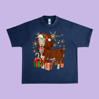 Christmas Hereford Urban Heavy Tee Designed By Jahusdesignshop