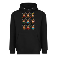 Black christmas reindeers Heavyweight Hoodie - MaliasSmallBusiness