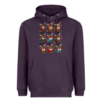 Plum christmas reindeers Heavyweight Hoodie - MaliasSmallBusiness