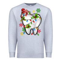 Heather Grey Christmas Teeth Dentist Premium Sweatshirt - MaliasSmallBusiness