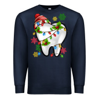 Navy Christmas Teeth Dentist Premium Sweatshirt - MaliasSmallBusiness