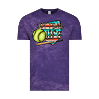 Cloud Purple softball life Vintage Tee - CowhideDigitalArt