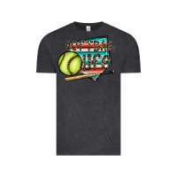 Vintage Black softball life Vintage Tee - CowhideDigitalArt