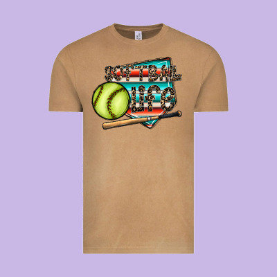 Softball Life Vintage Tee Designed By Cowhidedigitalart