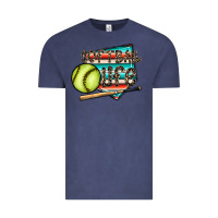 Vintage Denim softball life Vintage Tee - CowhideDigitalArt