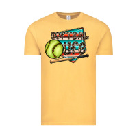 Vintage Mustard softball life Vintage Tee - CowhideDigitalArt