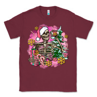 Burgundy pink coffee gifts christmas skeleton coffee Classic Tee - AdoDesignShop