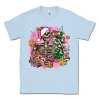 Dusty Blue pink coffee gifts christmas skeleton coffee Classic Tee - AdoDesignShop