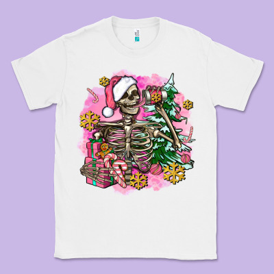 Pink Coffee Gifts Christmas Skeleton Coffee Classic Tee Designed By Adodesignshop
