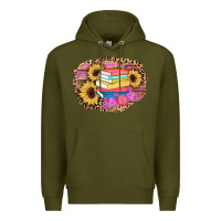 Army Green books sunflower back to school background Premium Hoodie - AdoDesignShop