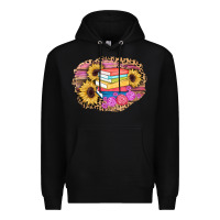 Black books sunflower back to school background Premium Hoodie - AdoDesignShop