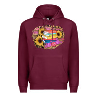Burgundy books sunflower back to school background Premium Hoodie - AdoDesignShop
