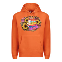 Carrot books sunflower back to school background Premium Hoodie - AdoDesignShop