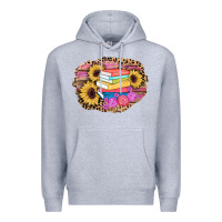 Heather Grey books sunflower back to school background Premium Hoodie - AdoDesignShop