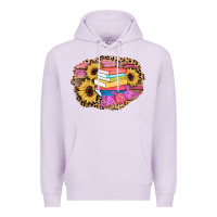 Lilac books sunflower back to school background Premium Hoodie - AdoDesignShop