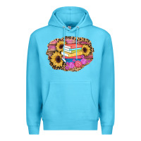 Ocean Blue books sunflower back to school background Premium Hoodie - AdoDesignShop