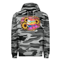 Slate Camo books sunflower back to school background Premium Hoodie - AdoDesignShop