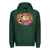 Sports Green books sunflower back to school background Premium Hoodie - AdoDesignShop