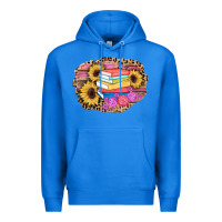 True Royal books sunflower back to school background Premium Hoodie - AdoDesignShop