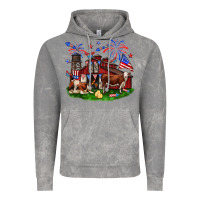 Cloud Rock Barn farm animals 4th of July Vintage Hoodie - Neo Western