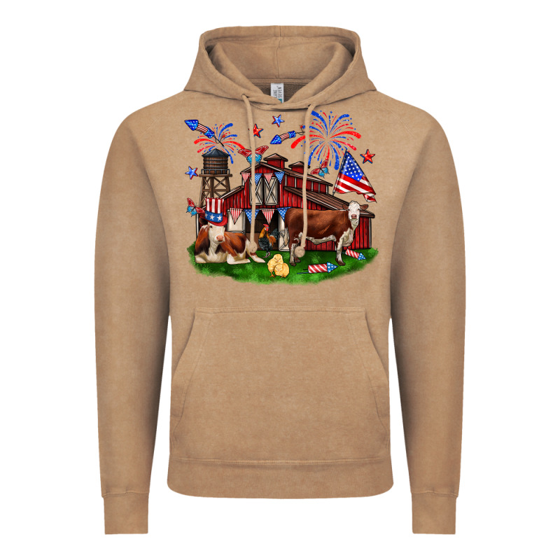 Barn Farm Animals 4th Of July Vintage Hoodie by Neo Western | Teevron