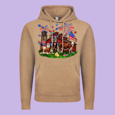 Barn Farm Animals 4th Of July Vintage Hoodie Designed By Neo Western