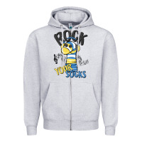Heather Grey rock your Zipper Hoodie - MaliasSmallBusiness