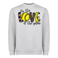 Heather Grey for the love of the game softball Heavyweight Sweatshirt - CowhideDigitalArt