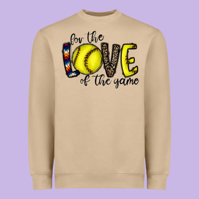 For The Love Of The Game Softball Heavyweight Sweatshirt Designed By Cowhidedigitalart