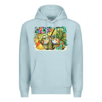 Blue Mist coconut with fruits  background Premium Hoodie - BarkalooDesign