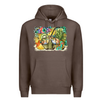 Coffee coconut with fruits  background Premium Hoodie - BarkalooDesign