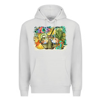 Dove Grey coconut with fruits  background Premium Hoodie - BarkalooDesign