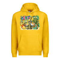 Lemon coconut with fruits  background Premium Hoodie - BarkalooDesign