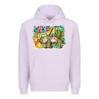 Lilac coconut with fruits  background Premium Hoodie - BarkalooDesign