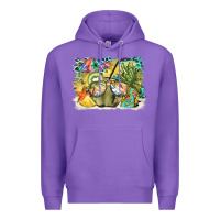 Purple coconut with fruits  background Premium Hoodie - BarkalooDesign