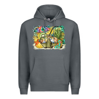 Rock coconut with fruits  background Premium Hoodie - BarkalooDesign