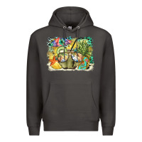 Smoke coconut with fruits  background Premium Hoodie - BarkalooDesign